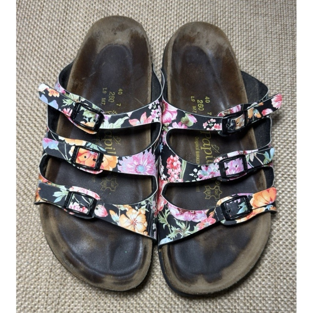 Birkenstock Papillio Florida Sandals Womens 9 Floral Multicolor‎ 3 Strap